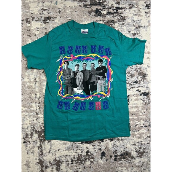 VTG New Kids on the Block 1989 90s Sold Out Tour Single Stitch T-Shirt Sz L EUC - Picture 1 of 14